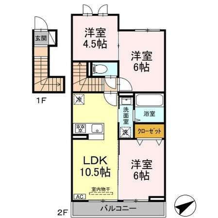 （仮）D-room亀井野の物件間取画像